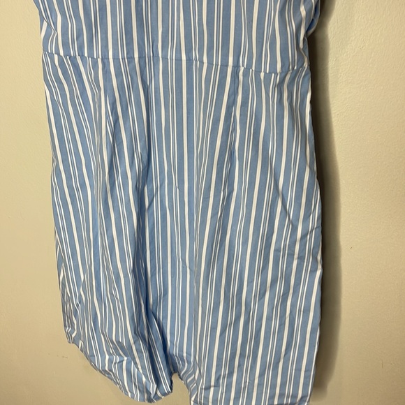 Veronica Beard Ferris Striped ruched button down shirt dress 2 - Picture 9 of 11